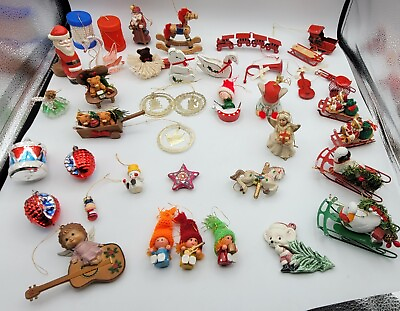 #ad Vintage Christmas Holiday Variety Of Ornaments 42 Pieces $35.00