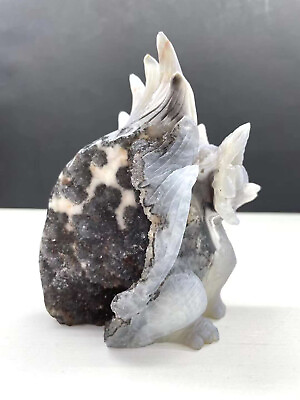 #ad TOP Natural Geode Agate Quartz Carved Nine tailed fox Skull Crystal Reiki Decor $215.00
