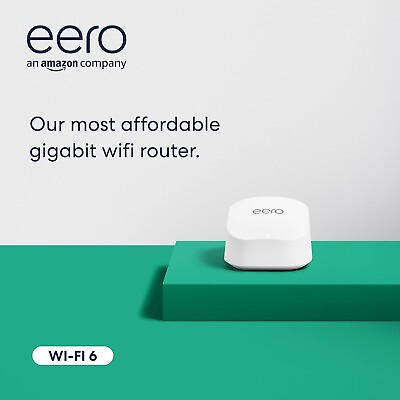 #ad eero 6 mesh Wi Fi router 1.0 Gbps Ethernet up to 1500 sq. eero 6 plus $54.90