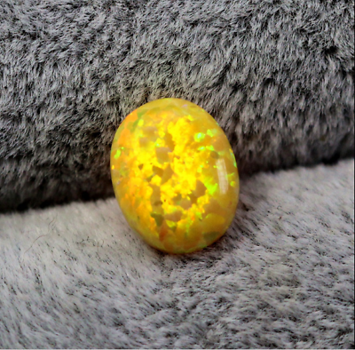 #ad beautiful yellow oval nature opal loose gemstone AAAAA 8*10mm 1pcs $19.49