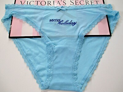 #ad VICTORIA#x27;S SECRET Mesh Bikini Panty M L XL Blue Secret Holiday Sexy Sheer VS $14.99