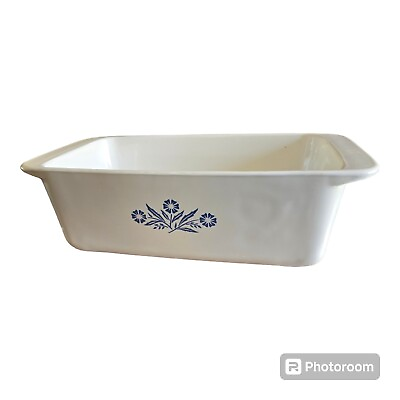 #ad Corning Ware Blue Cornflower P 315B 9x5x3 Bread Loaf Pan Baking Dish $14.50