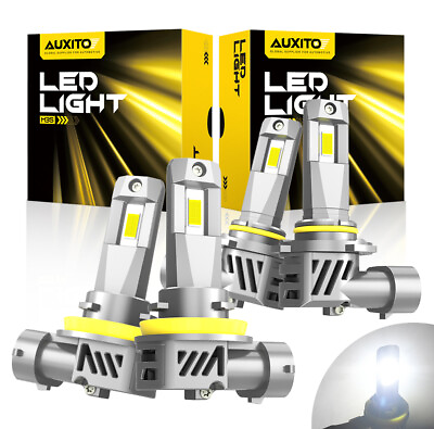 #ad 4x 9005 LED H11 Headlight Bulb High Kit Low Beam Super Bright 6500K White M3S $64.99