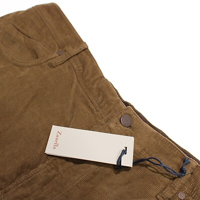 #ad Zanella NWT 5 Pocket Jean Cut Pants Sz 38 US Martin Brown Corduroy Cotton Blend $187.49
