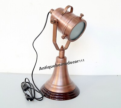 #ad Thanksgiving Vintage marine antique copper desk spotlight table lamp nautical $210.00