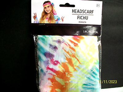 #ad Novelty quot;Flower Childquot; Headscarf Tie Dyed Multicolored Cos Play Costume Party $9.99