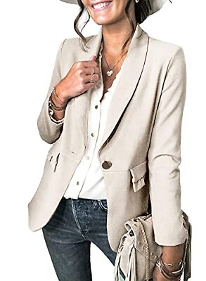 #ad Sidefeel Women Outwear Work Office Suit Jacket One Button Casual Blazers Coat $34.99