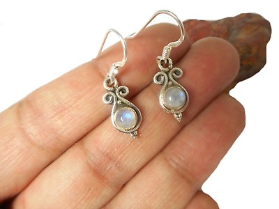 #ad MOONSTONE Sterling Silver 925 Gemstone EARRINGS Gift Boxed $19.99