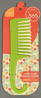 #ad Wide Tooth Comb Shower Comb with Hook for Curly Hair Wet or Dry Detangle W $11.99