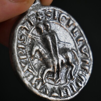 #ad Vintage Knights Templar Pendant Medieval Knight Seal Necklace C $29.99