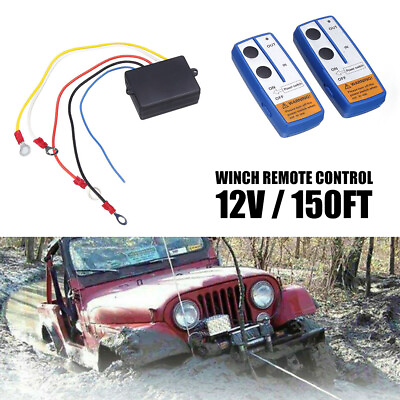 #ad Blue Wireless Winch Remote Control Handset Easy Install To 150ft 12 Volt f ATV#x27;s $16.99