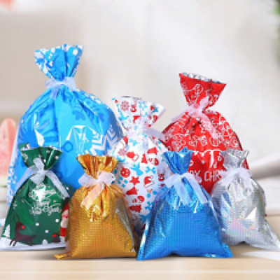 #ad #ad 30pcs Christmas Sacks Reusable Drawstring Wrap Present Gift Party Bags $2.84