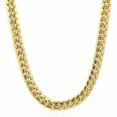 #ad 10K Yellow Gold 11mm Hollow Miami Cuban Chain Necklace Box Clasp 30quot; $6619.41