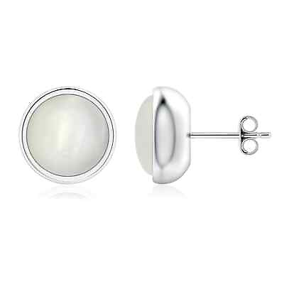 #ad ANGARA 8mm Natural Moonstone Solitaire Stud Earrings in Silver for Women Girl $278.10