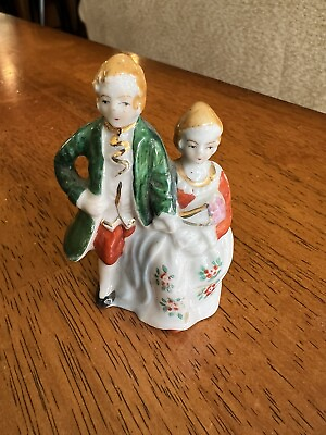 #ad Vintage Occupied Japan Couple Figurine Colonial Victorian Couple Miniature 3” $9.99