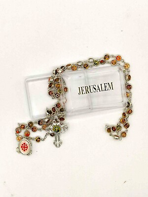 #ad Rosary Metal Holy Land Hand Made Necklace Icon Saints Mary Blessed Gift Crucifix $14.99