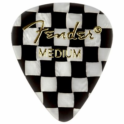 #ad Fender 351 Shape Graphic Celluloid Guitar Picks Medium Checkerboard 12 Pack $7.99