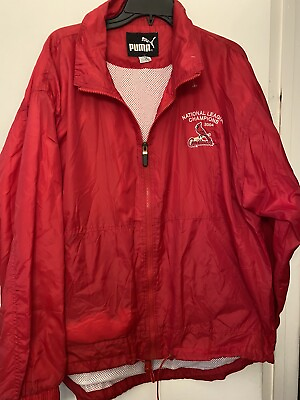 #ad St Louis Cardinals National League Champions 2004 Red Puma Jacket Men#x27;s Size L $30.00