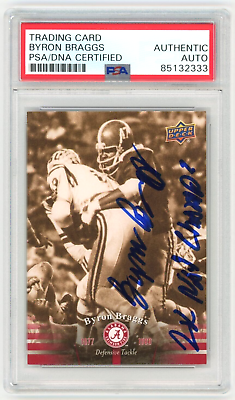 #ad BYRON BRAGGS Signed 2012 Upper Deck Alabama Card #37 Inscribed Natl Champs PSA $59.99