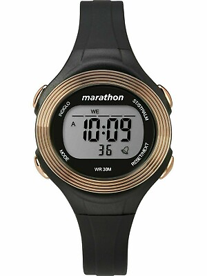 #ad Timex TW5M32800 Women#x27;s Marathon Black Resin Watch Indiglo Chronograph $12.50