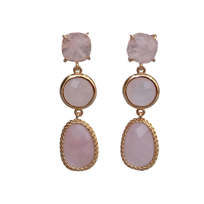 #ad Natural Pink Rose Quartz Drop Women Dangle Earrings Stud Earring Holiday Wedding $18.00