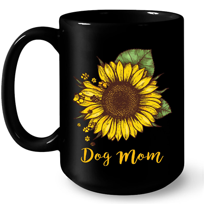 Dog Mom Sunflower Dog Lover Dog Paw Gift Ideas Mug $13.99