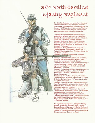 #ad Civil War History of the 38th North Carolina Infantry Regiment $44.00