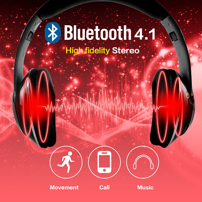 #ad IOS Wireless Bluetooth Headphone Foldable Stereo Handfree Headset With MIC $9.99