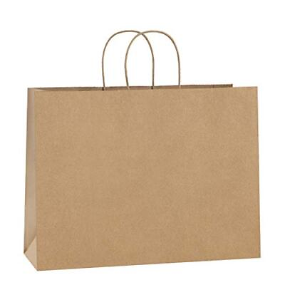 #ad BagDream 100Pcs 16x6x12 Inches Kraft Paper Bags with Handles Bulk Gift $66.63