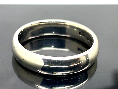 #ad Shane CO Wedding Band 14k White Gold Ring Solid 4.7mm Wide Unisex Size 8.75 $296.97