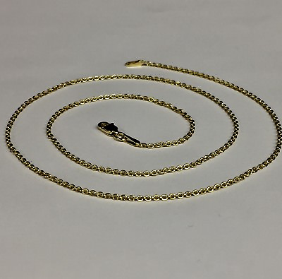 #ad 14k Yellow Gold Cable Link Pendant Chain Necklace 20quot; 1.5 mm 1.6 grams RCAB40 $150.00