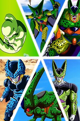 #ad Dragon Ball Poster Cell Forms From Larva to Perfect POSTER $22.49