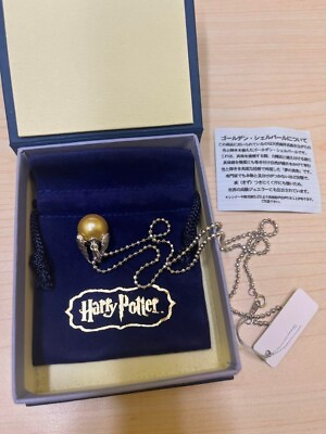 #ad Rare Harry Potter Japan Event Limited Golden Snitch Golden Necklace $186.89