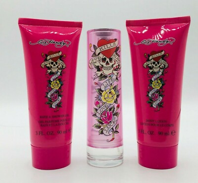 #ad ED Hardy Women Parfum Spray 1.0 oz Shower Gel Lotion 3.0 oz New Unbox As shown $24.95