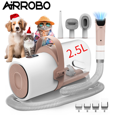 #ad AIRROBO PG50 11000Pa Dog amp; Cat Pet Grooming Kit amp; Vacuum 2.5L amp; 4 Clipper Tools $59.99