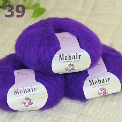 #ad AIPYARN Sale 3SkeinsX25g Soft Lace Crochet Acrylic Wool Mohair Hand Knit Yarn 39 C $23.49