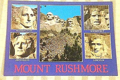#ad New Mount Rushmore Postcard Black Hills Presidents Jefferson Washington 1991 $12.65