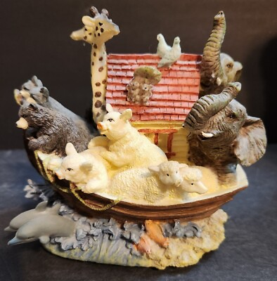 #ad Music Box Noah#x27;s Ark Musical Figurine Talk To The Animals It#x27;s A Small World $25.00