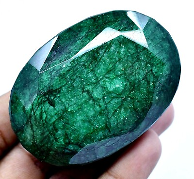 #ad 838.0 Ct Natural HUGE Green Zambian Emerald Certified Treated Loose Gemstone $45.49