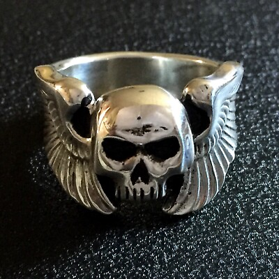 #ad Solid Sterling Silver Size 12.5. Made in the U.S.A by Silver Skull ™️ $120.00