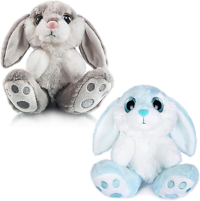 #ad 7” Easter Bunny 2 Pack Plush Rabbit Toy Cute Stuffed Animal Floppy Ear Gift Grey $46.99