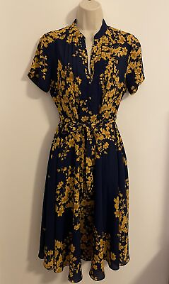 #ad Nanette Lepore Floral Casual Pretty Wrap Tie Lightweight Flowing Dress size 4 $18.00