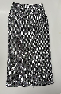 #ad Womens Unbranded Skirt Size Unknown Silver and Black Sequin Long $9.98