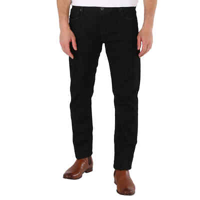 #ad Emporio Armani Men#x27;s Denim Black Cotton Blend Straight Leg Jeans $157.65