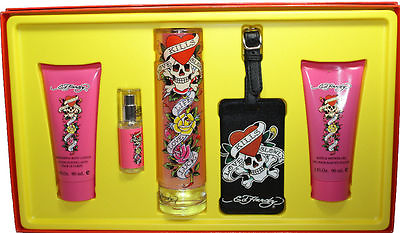 #ad Ed Hardy by ED HARDY 5 Piece EDP GIFT SET for Women SPRAY LOTION GEL * NEW BOX * $85.79
