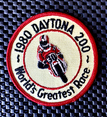 #ad 1980 DAYTONA 200 WORLD#x27;S GREATEST RACE EMBROIDERED SEW ON ONLY PATCH 3 1 2quot; NOS $19.99
