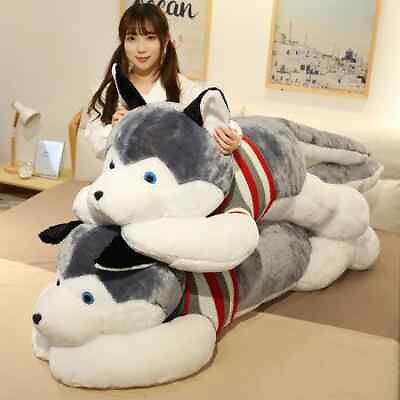 #ad 120CM Soft Husky Plush Toys Dog Long Pillow Doll Kids Birthday Gift Home Decor $73.49