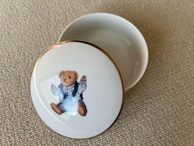 #ad Ralph Lauren Polo Bear Trinket Bonbonniere Jewelry Box Porcelain NEW w o box $105.00