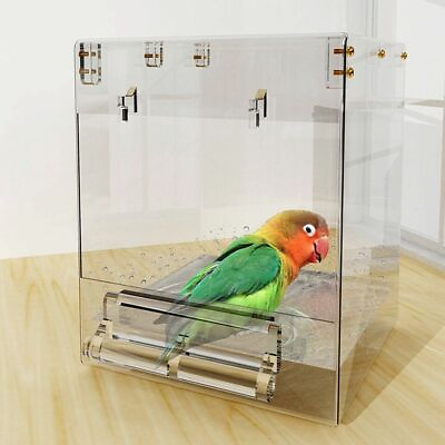 #ad Birds Bath for Caged Birds Aviary Budgie Finches Canaries Shower Square Basin $18.00