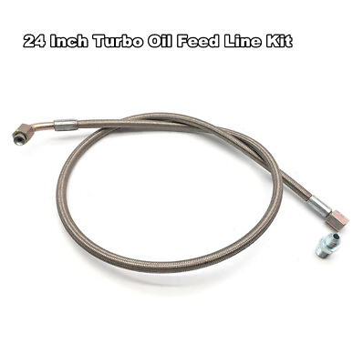 #ad Oil Line Kit Braided Kit for T3 T4 Turbo Oil Feed Line Steel 4 an 90 Degree 24quot; $19.73